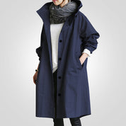 Paola Glenelg | Beige Long Hooded Raincoat For Women