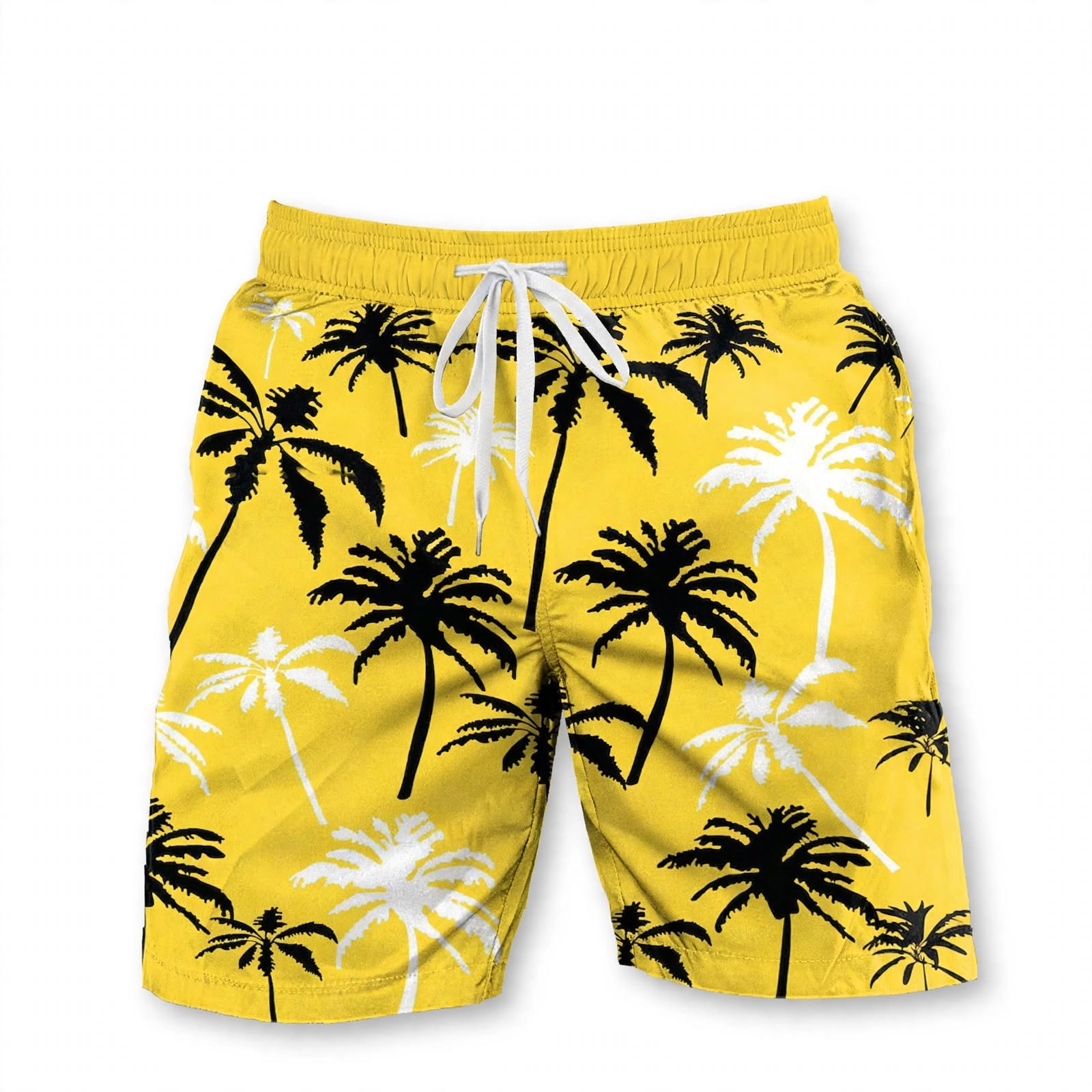 Callum Ridley | Yellow Palm Print Summer Shorts For Men