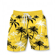 Callum Ridley | Yellow Palm Print Summer Shorts For Men