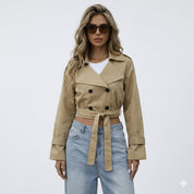 Women's Cropped Trench Coat Jacket — Autumn Style Australia