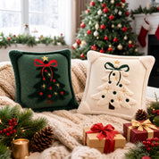 Fireside Noel | Embroidered Christmas Cushion Cover