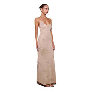 Lucasta Garmore | Green Crochet Flower Maxi Dress For Women