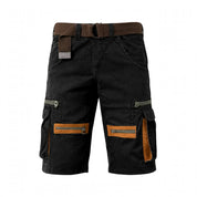 Brodie Hensley | Black Contrast Pocket Cargo Shorts For Men
