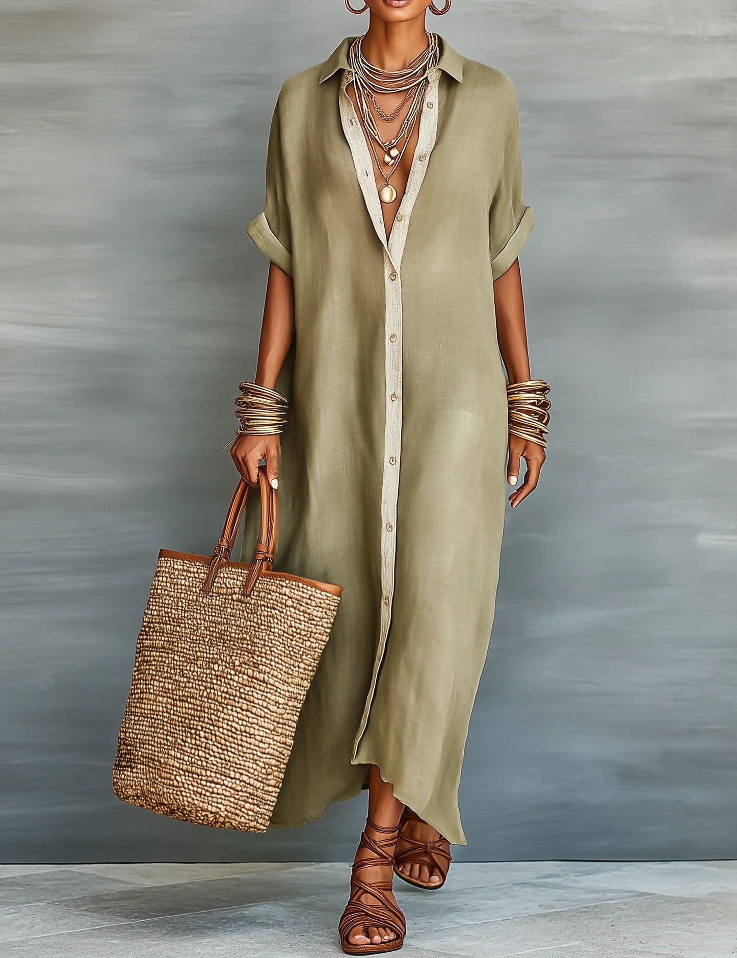 Elise Turner | Relaxed Lapel Maxi Dress For Women