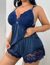 Annalisa Quarhurst | Silky Lace Cami & Shorts Pyjama Set For Women