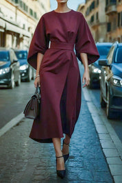 Adriana Henford | Black Batwing Sleeve Long Dress For Women