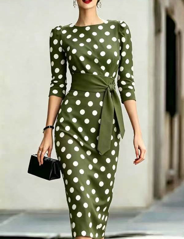 Ruby Turner | Polka Dot Midi Dress For Women