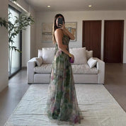 Benedetta Linshaw | Watercolour Floral Mesh Maxi Dress For Women