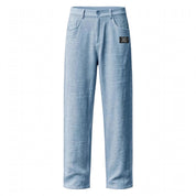 Declan Fairley | Light Blue Linen Look Relaxed Pants For Men