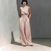 Valentina Creswell | Linen-Look Wide Leg Two-Piece Set For Women