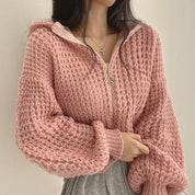 Sophie Moreau | Luxury Knit Zip Hoodie For Women