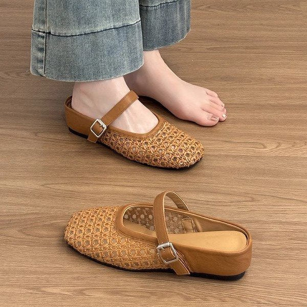 Adele Talwell | Woven Mary Jane Flats For Women