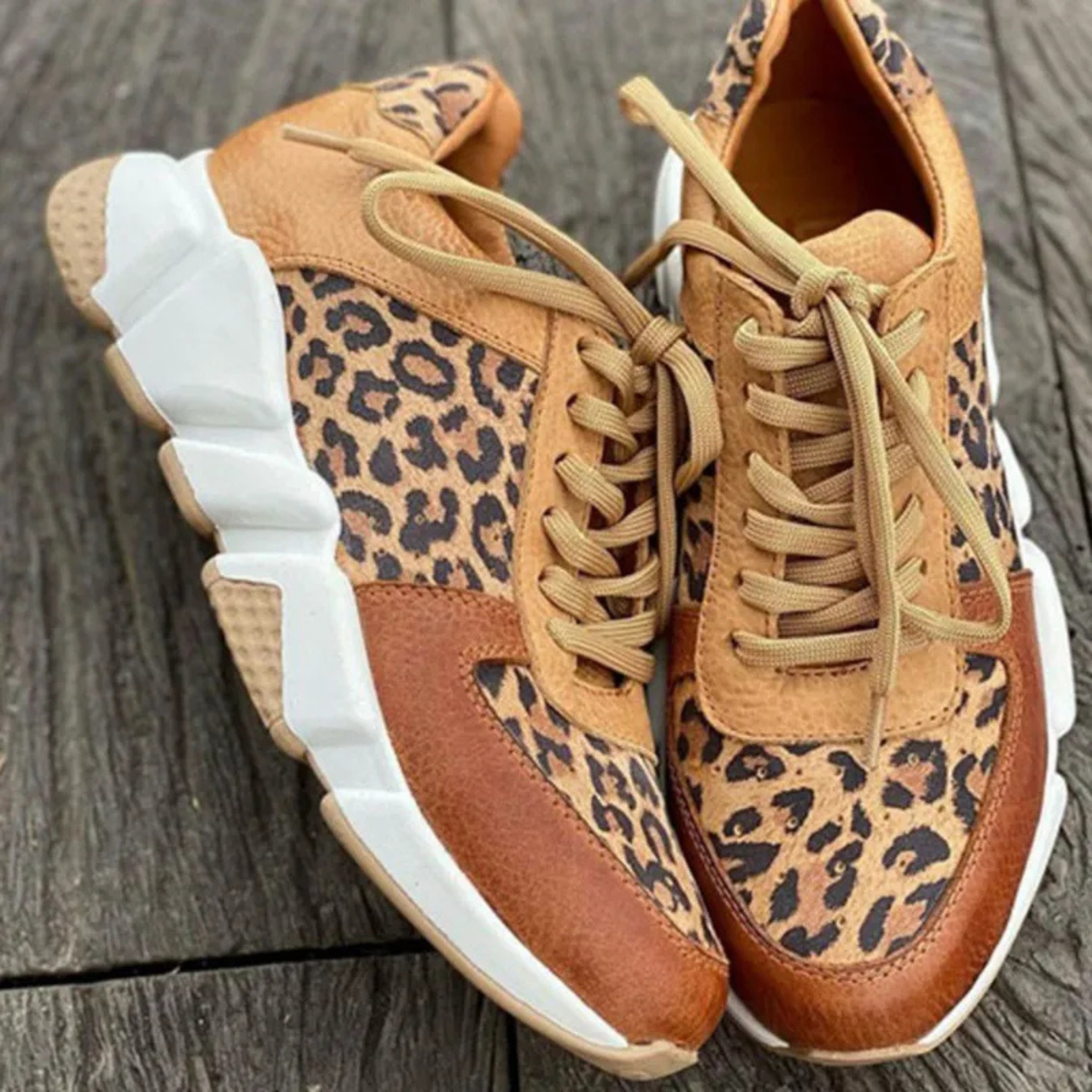 Ava Martin | Leopard Print Fashion Sneakers For Women