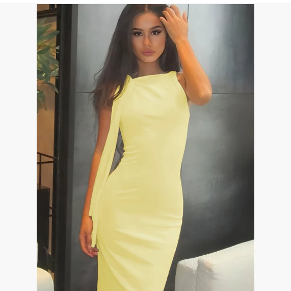 Pia Goldwood | One Shoulder Drape Maxi Dress For Women