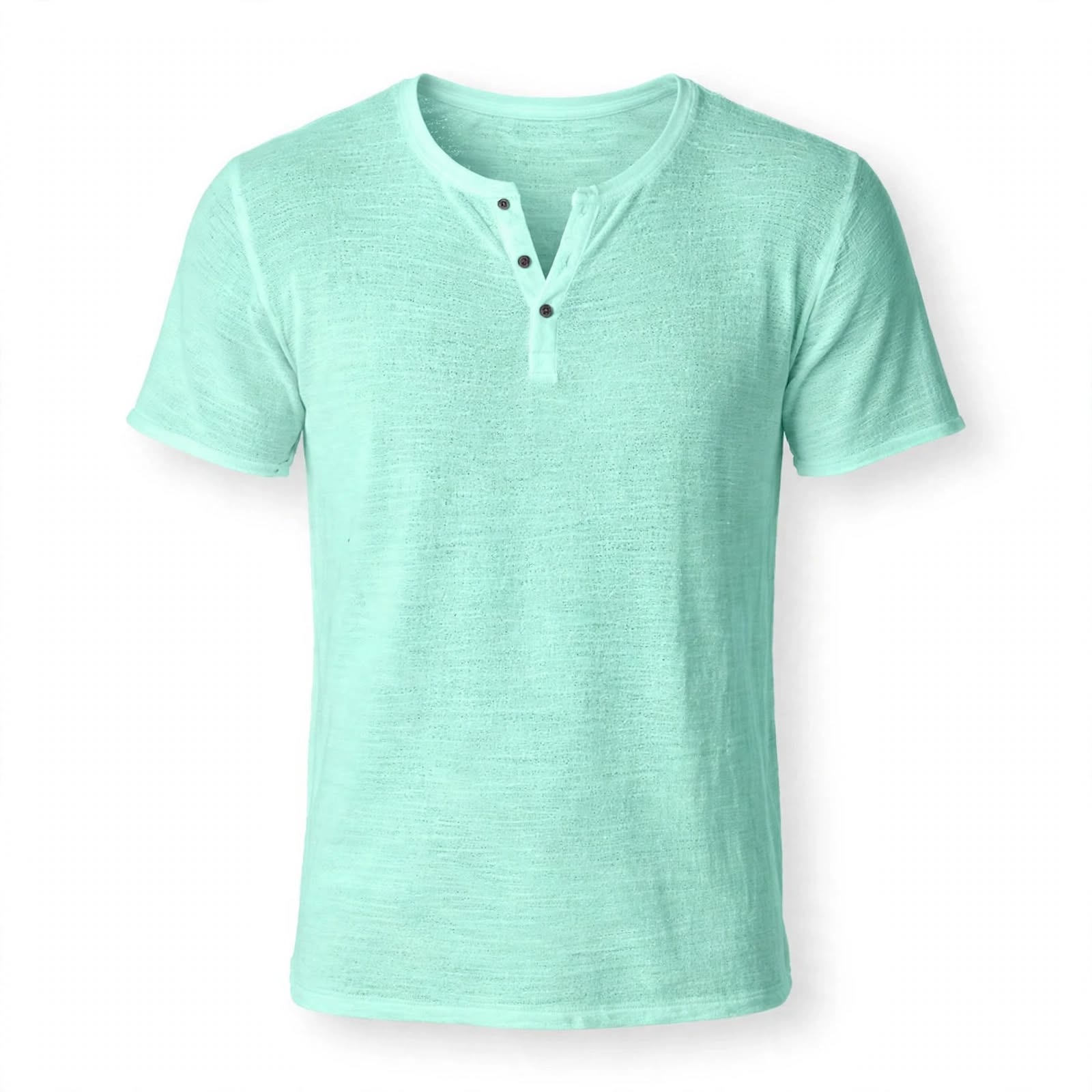 Mitchell Gorman | Mint Textured Henley T-Shirt For Men