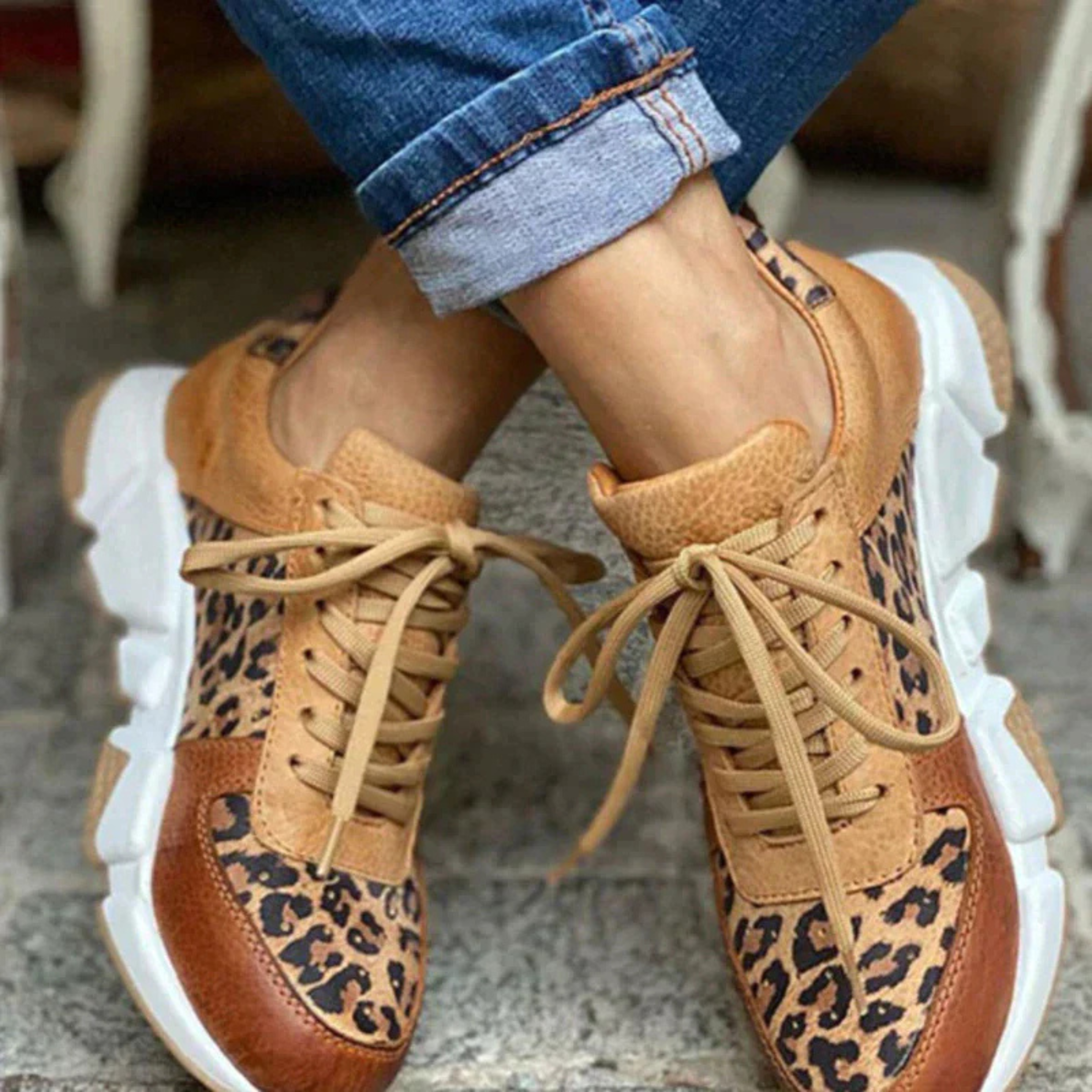Ava Martin | Leopard Print Fashion Sneakers For Women