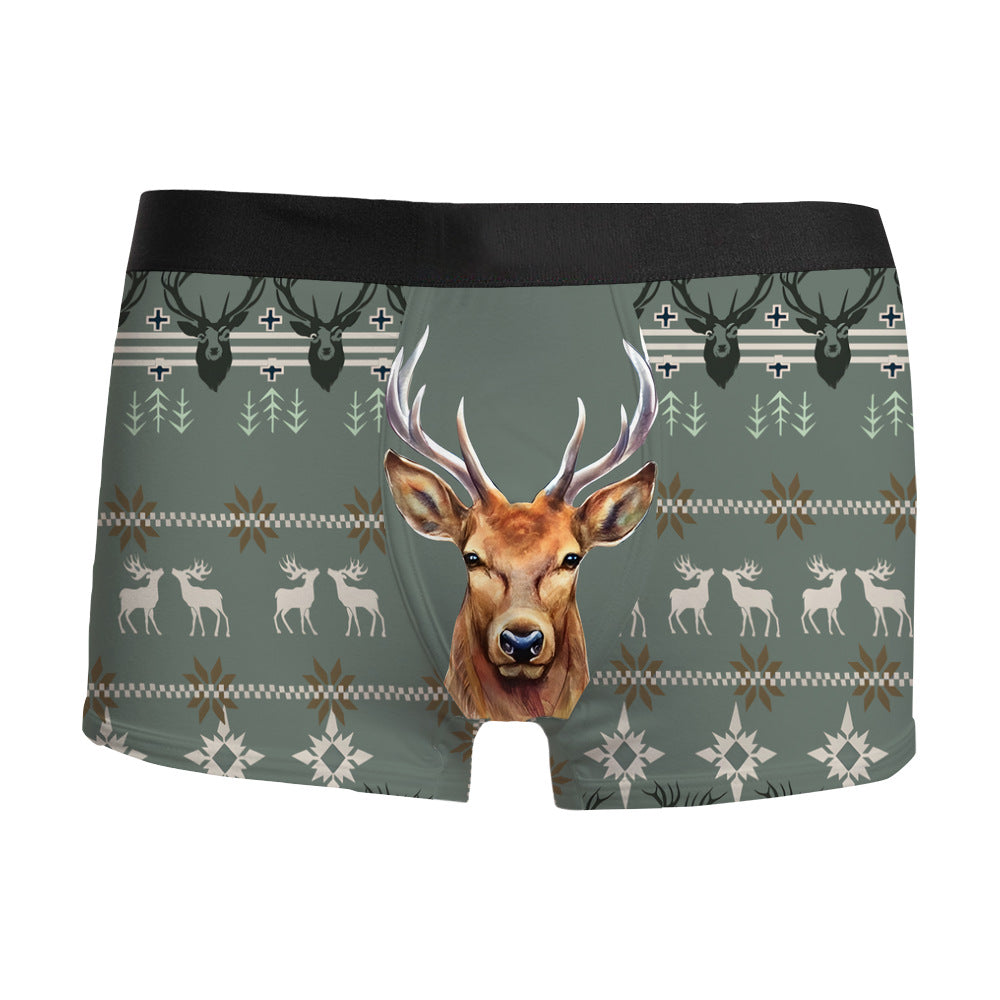 Tree Topper | Green Tree Print Christmas Underwear For Men
