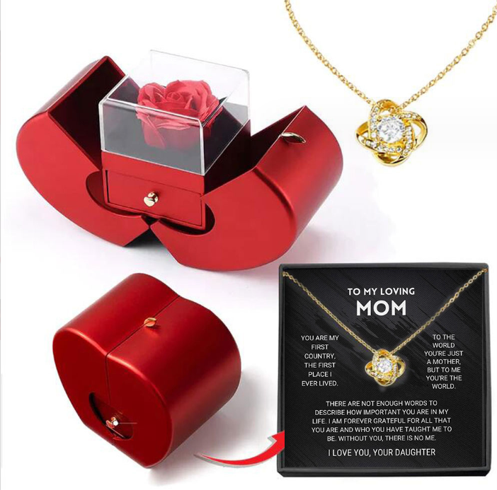Matilda Cross | Preserved Rose Jewellery Box With Necklace For Women