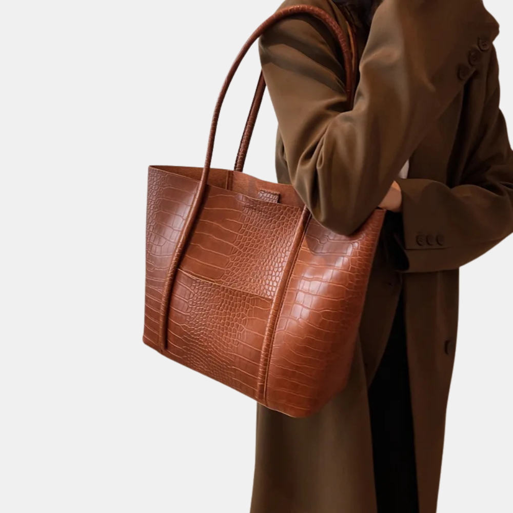 Harper Donnelly | Croc-Effect Leather Tote Bag For Women