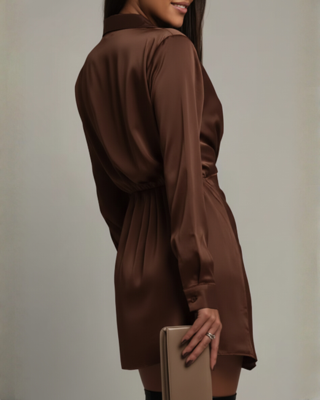 Aurelia Blackwood | Satin Wrap Mini Dress For Women