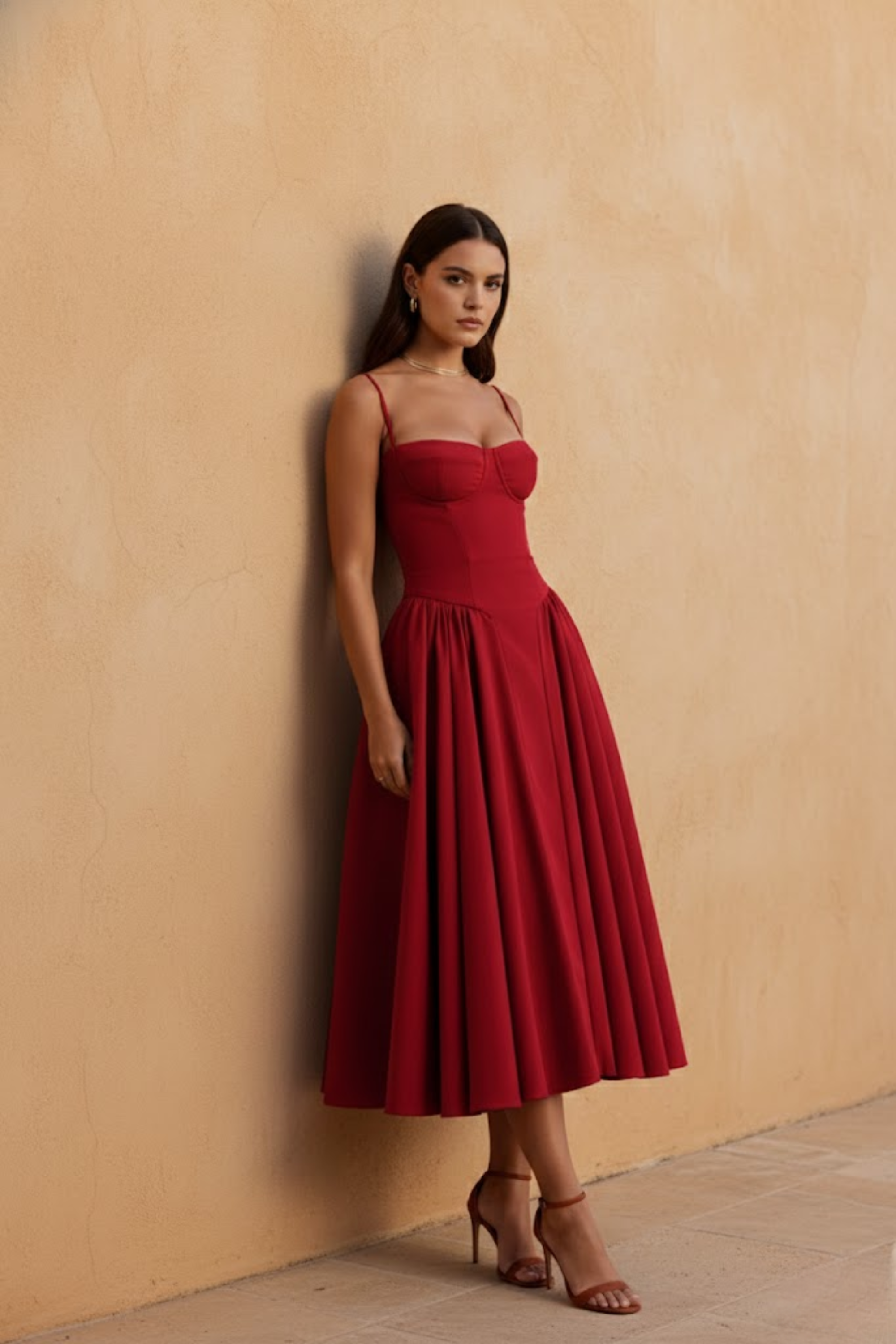 Clara Bellini | Sage Green Midi Dress For Women