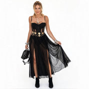 Aurora Kensington | Sheer Maxi Dress With Front Slit For Women