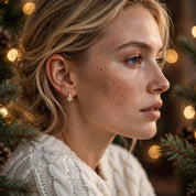 Star | Gold Rotatable Snowflake Christmas Earrings For Women