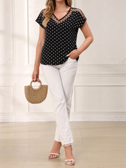 Freya Callahan | Polka Dot Mesh Blouse For Women
