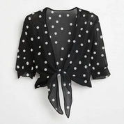 Beatrice Langley | Polka Dot Tie-Front Blouse For Women