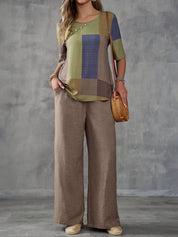 Piper Fenwick | Patchwork Colour Block Two-Piece Set For Women