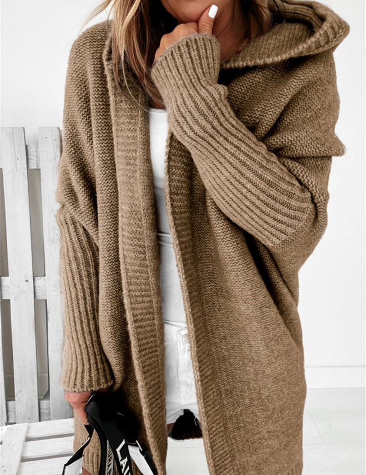 Elise Thornton | Oversized Hooded Knit Cardigan For Women