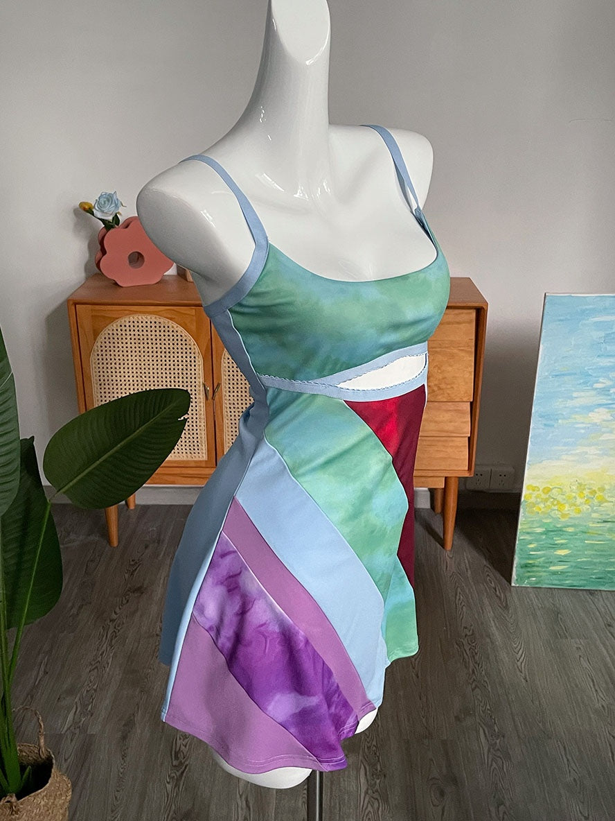 Tara Kelly | Patchwork Cut Out Mini Dress For Women
