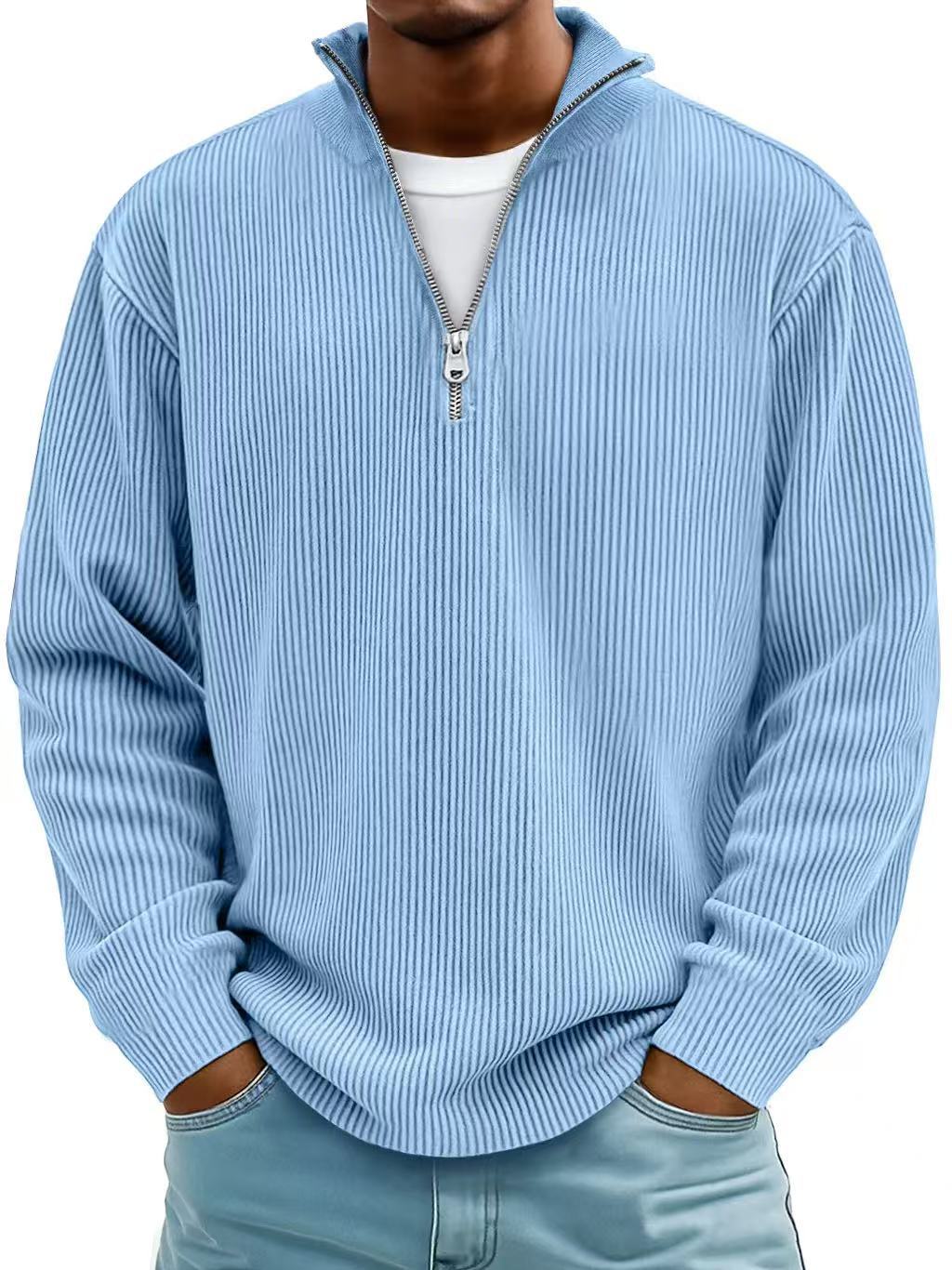 Liam Robertson | Ribbed Corduroy Quarter-Zip Sweatshirt For Men