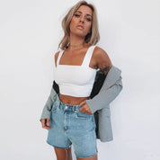 Eliza Reid | Sleeveless Square Neck Crop Top For Women