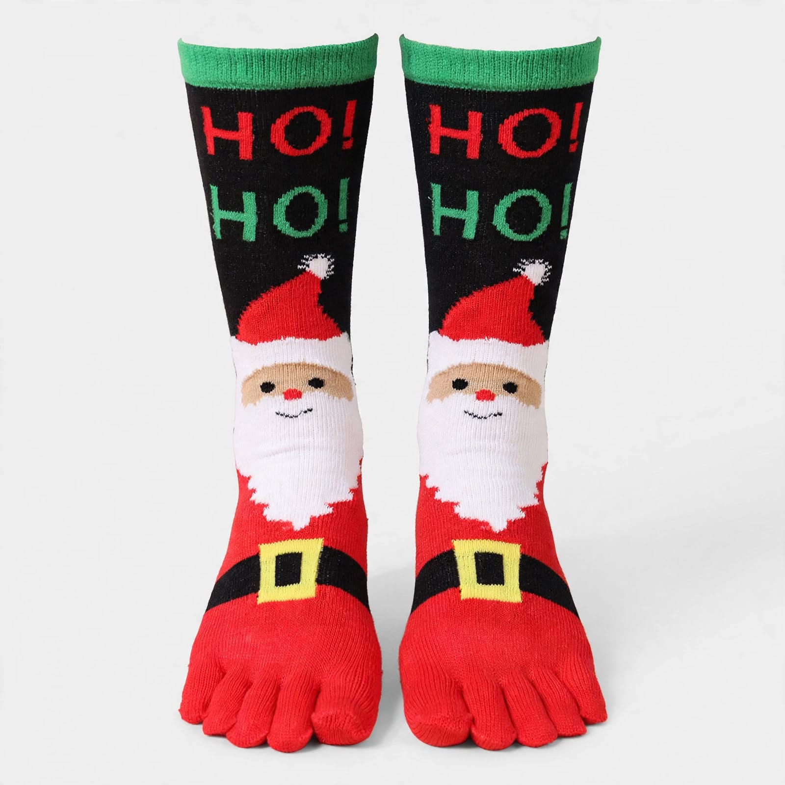 Jingle Bell | Red Santa Print Christmas Socks For Women
