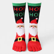 Jingle Bell | Red Santa Print Christmas Socks For Women