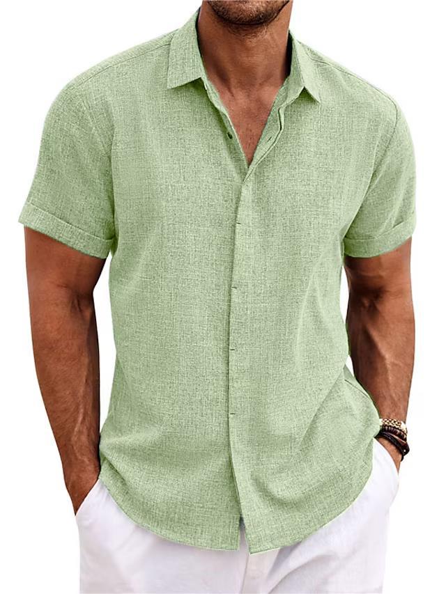 Cesare Crandale | Short Sleeve Linen-Look Summer Shirt For Men