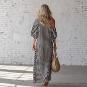 Sienna Walker | Striped Off-Shoulder Summer Dress For Women