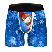 North Star | Red Snowman Print Christmas Boxer Shorts For Men