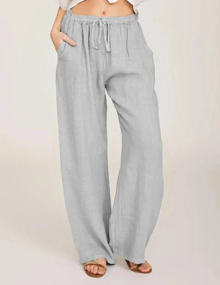 Alessia Romano | Relaxed Linen Wide-Leg Pants For Women