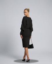Charlotte Fielding | Balloon Sleeve Knit Midi Dress For Women