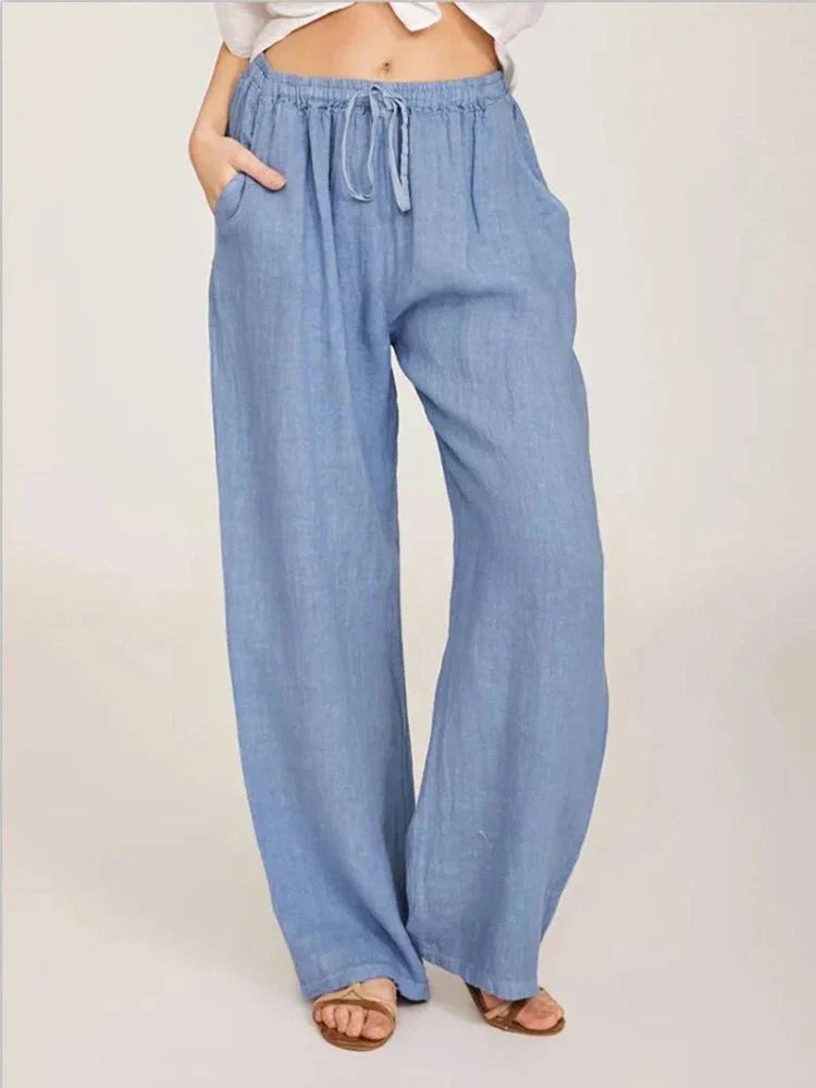 Alessia Romano | Relaxed Linen Wide-Leg Pants For Women