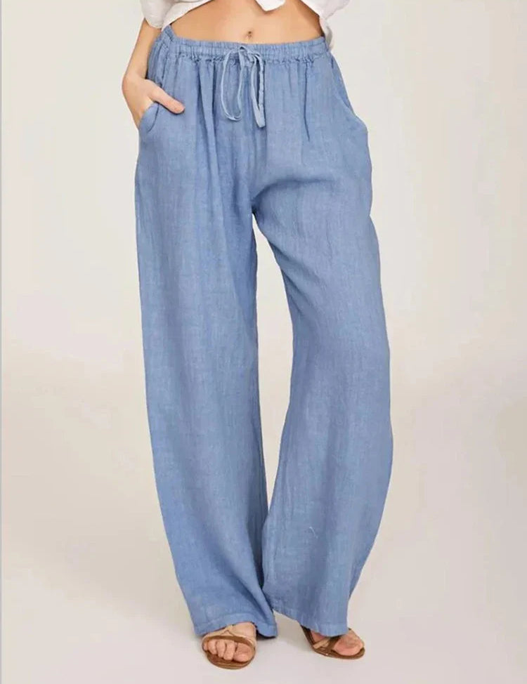Alessia Romano | Relaxed Linen Wide-Leg Pants For Women
