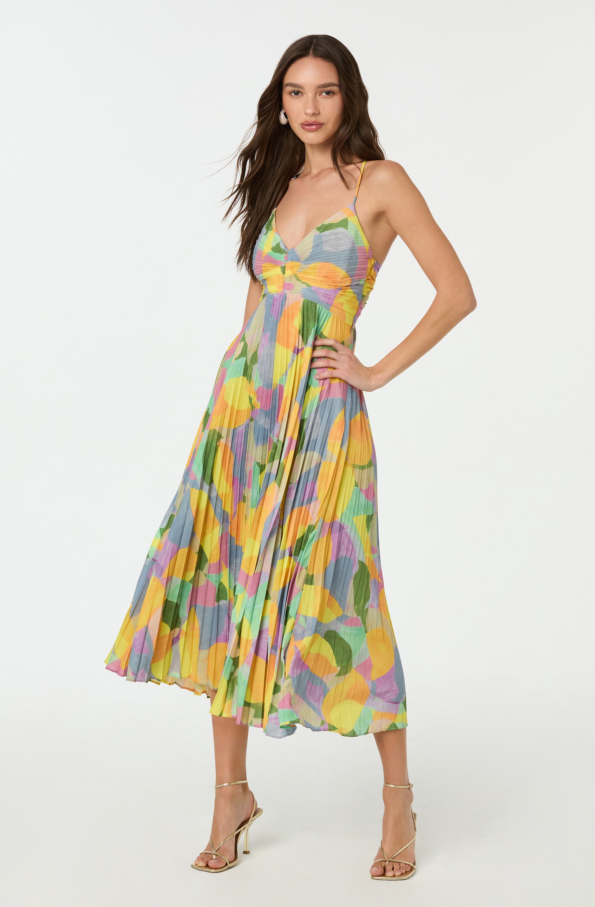 Amelia Sheppard | Pleated Floral Summer Dress For Women