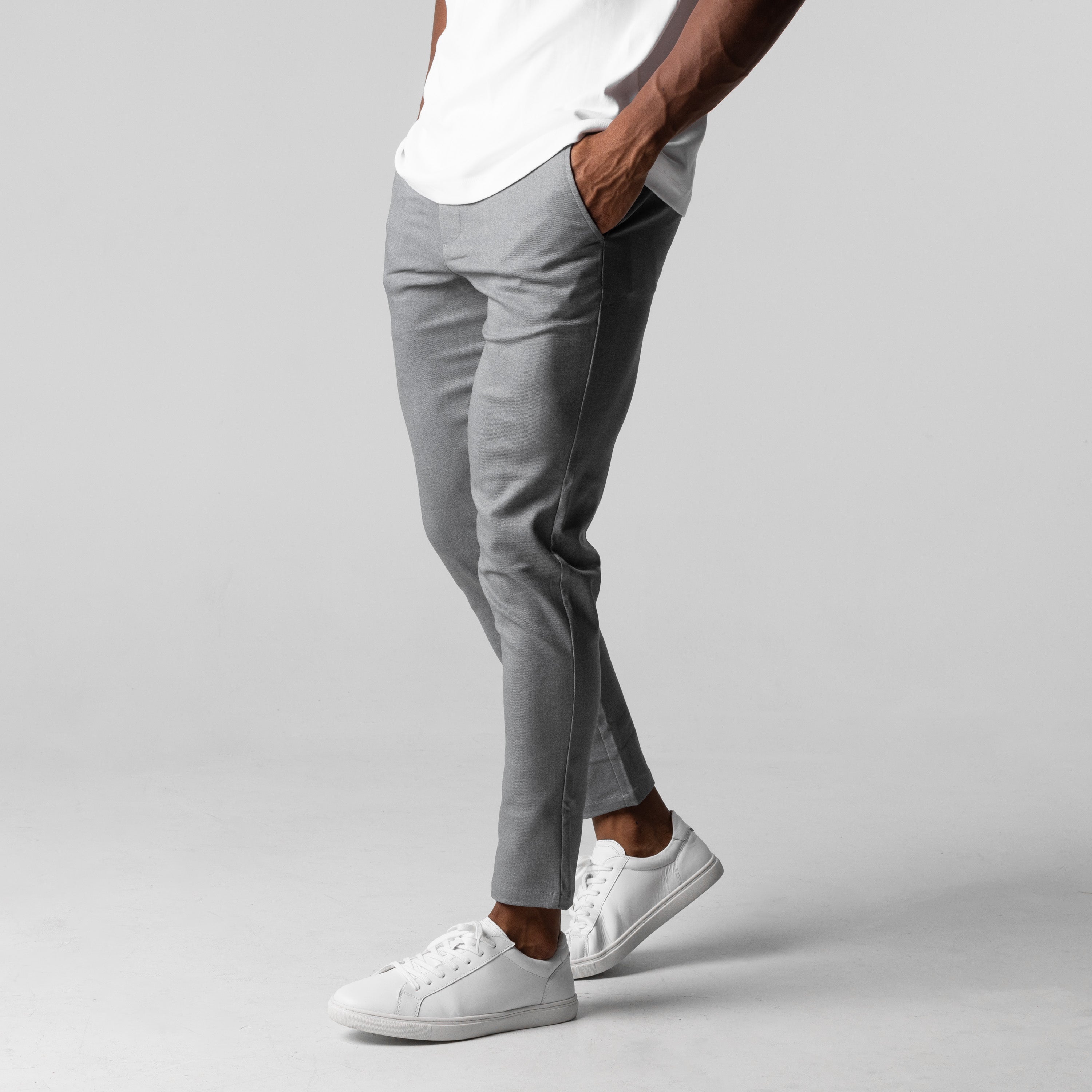 Lorcan Merefield | Navy Slim Fit Stretch Ankle Trousers For Men