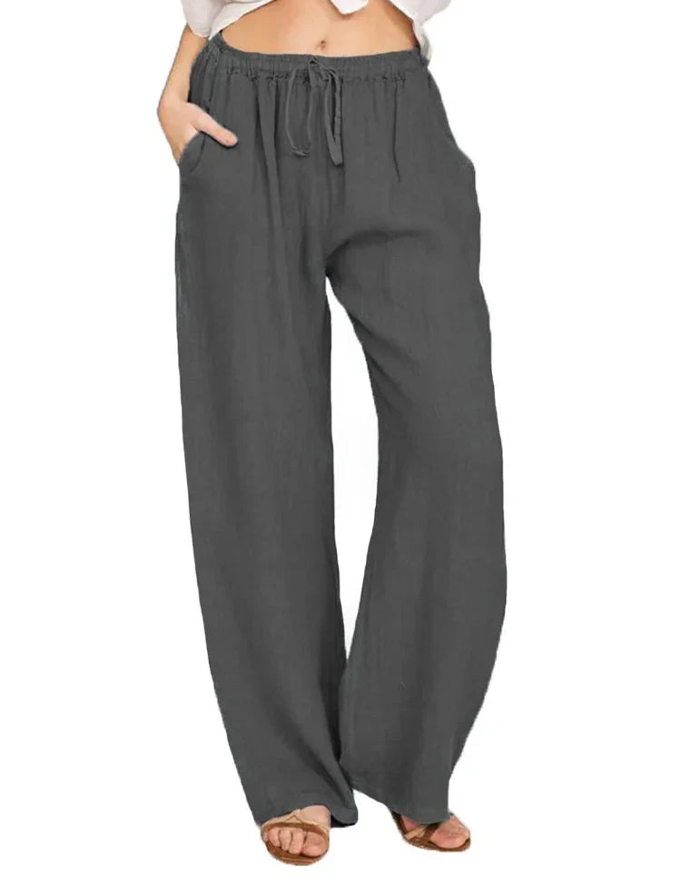 Alessia Romano | Relaxed Linen Wide-Leg Pants For Women