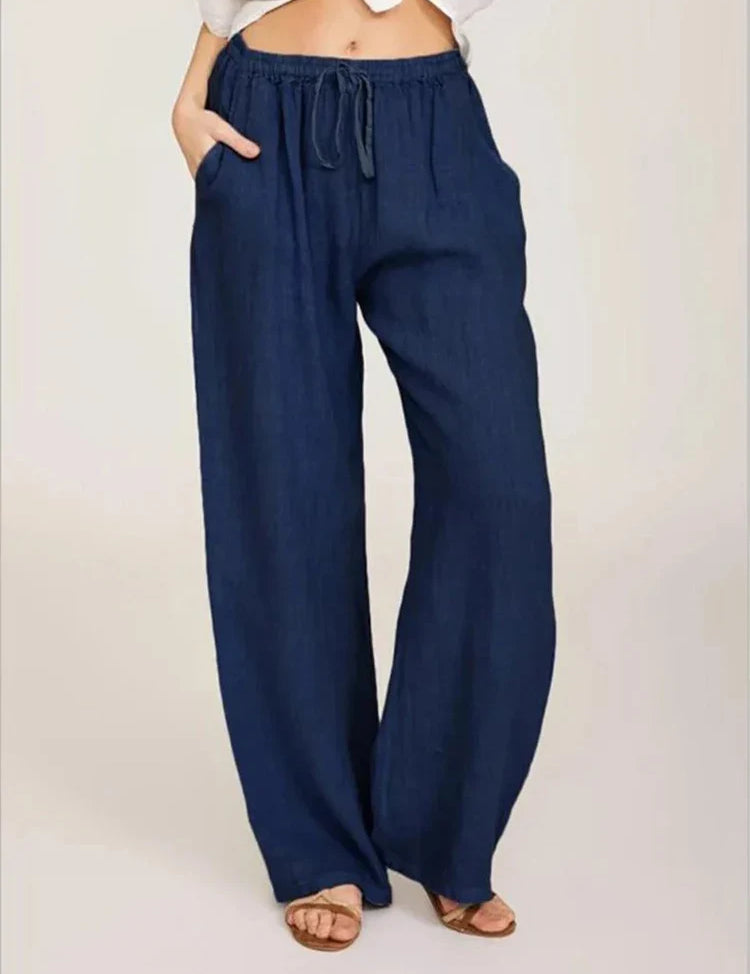 Alessia Romano | Relaxed Linen Wide-Leg Pants For Women