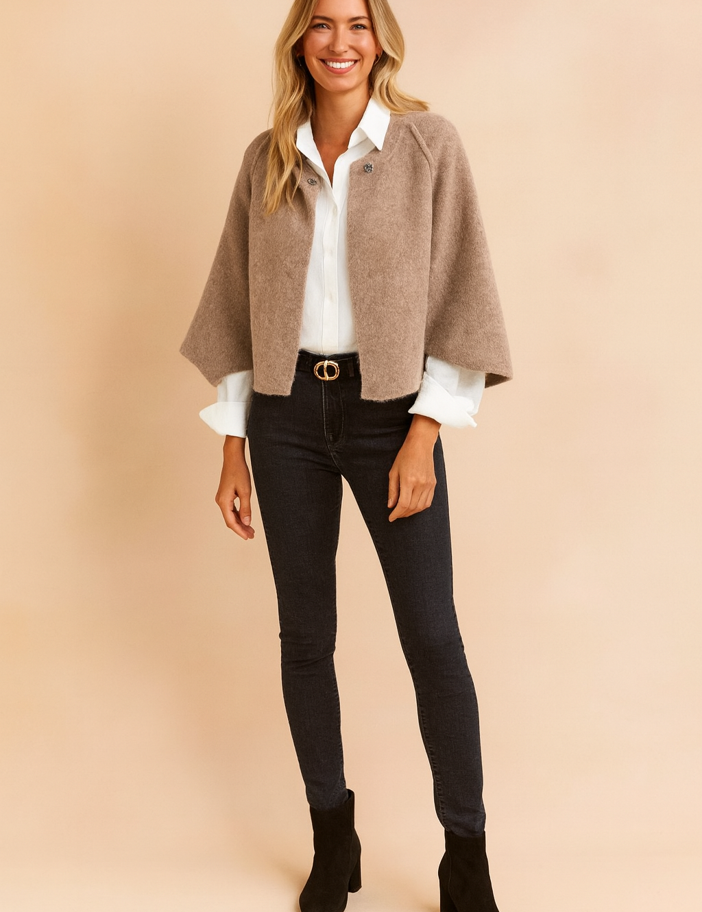 Élodie Laurent | Luxury Cape-Style Jacket For Women