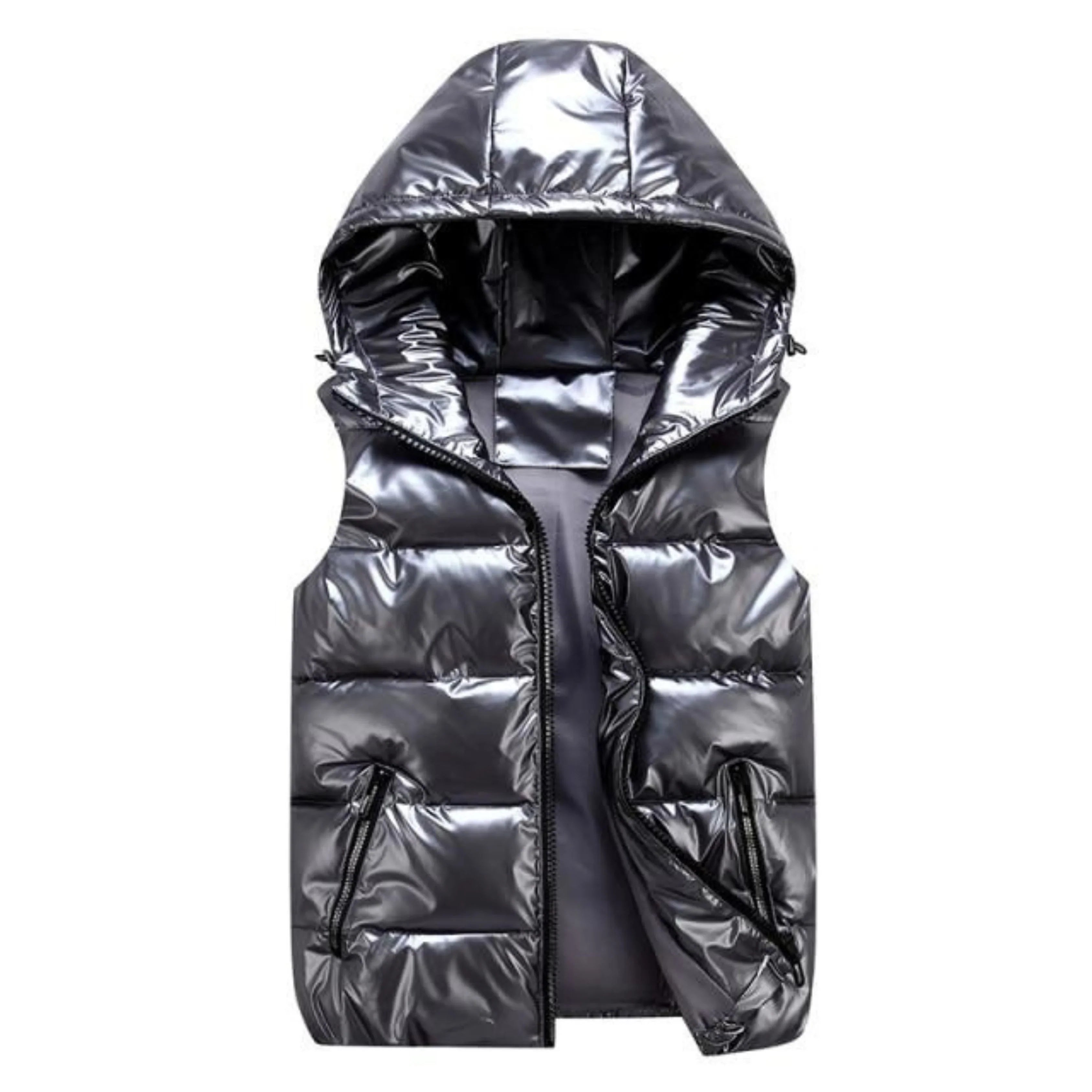Harper Mitchell | Metallic Puffer Vest For Men