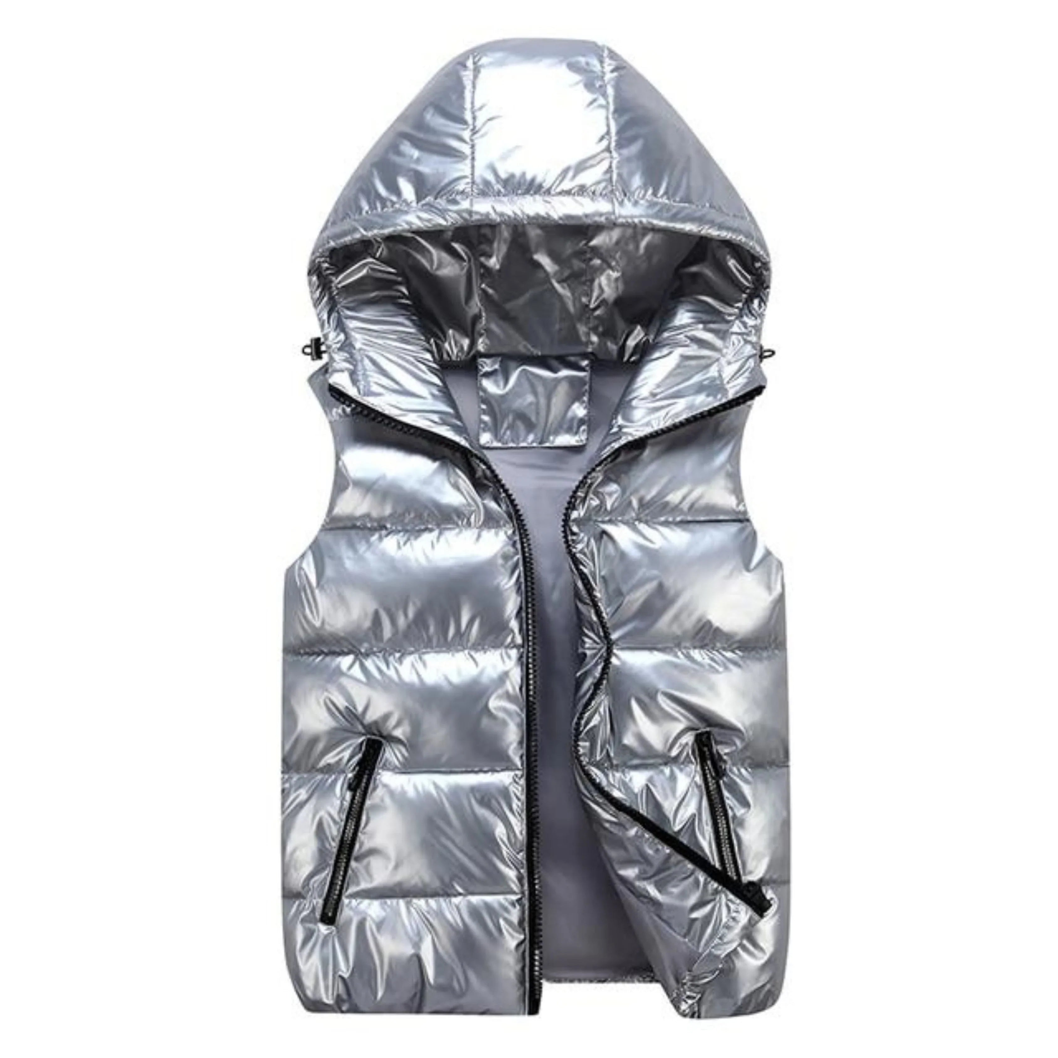 Harper Mitchell | Metallic Puffer Vest For Men